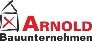 Logo von Arnold Bauunternehmen mit stilisiertem Haus und rotem Schriftzug. Bauunternehmen aus Kaiserslautern