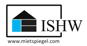 Logo von ISHW mit stilisiertem Haus und Webadresse mietspiegel.com